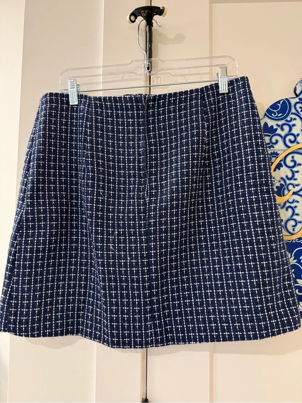 Lilly Pulitzer Navy and White Pearl-Embellished Tweed Jacket